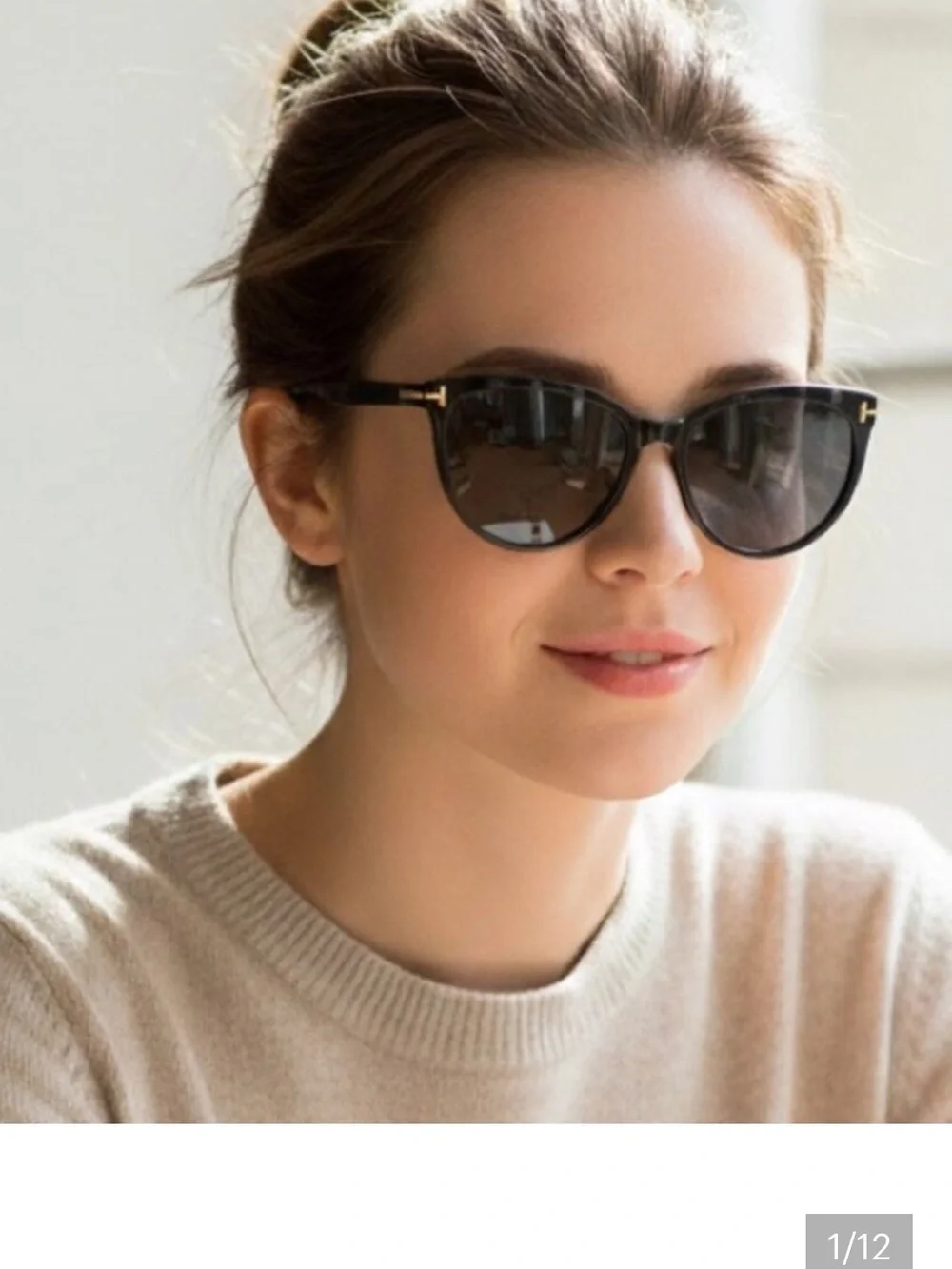 Tom Ford Women's Black Cat-Eye Optical Frames with Clip-On Sunglasses FT5994-B